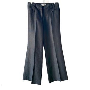 WHBM Black Linen Full Leg Trousers Pants 6